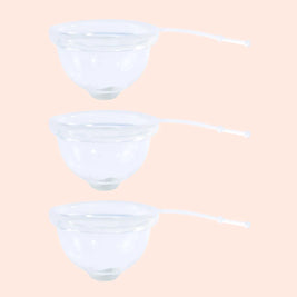 Kit iniciante Lumma com 3 discos menstruais na versão transparente