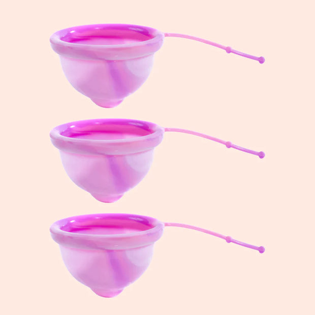 Kit iniciante Lumma com 3 discos menstruais na cor pink love