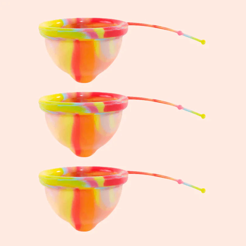 Kit iniciante Lumma com 3 discos menstruais na cor unicórnio