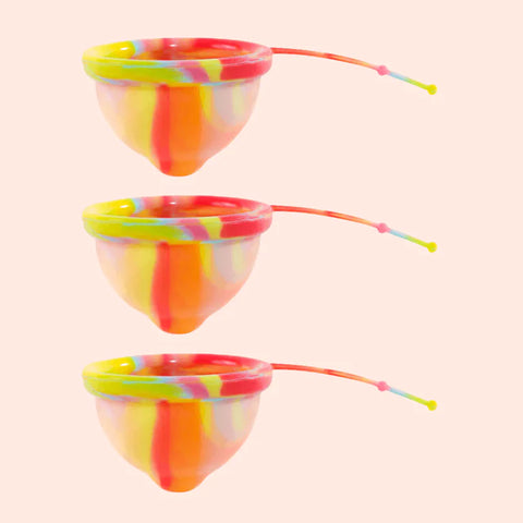 Kit iniciante Lumma com 3 discos menstruais na cor unicórnio